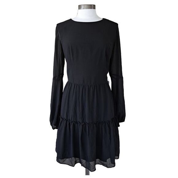 NEW Dress the Population Paola Fit & Flare Long Sleeve Mini Dress Size XL Party - Picture 2 of 12